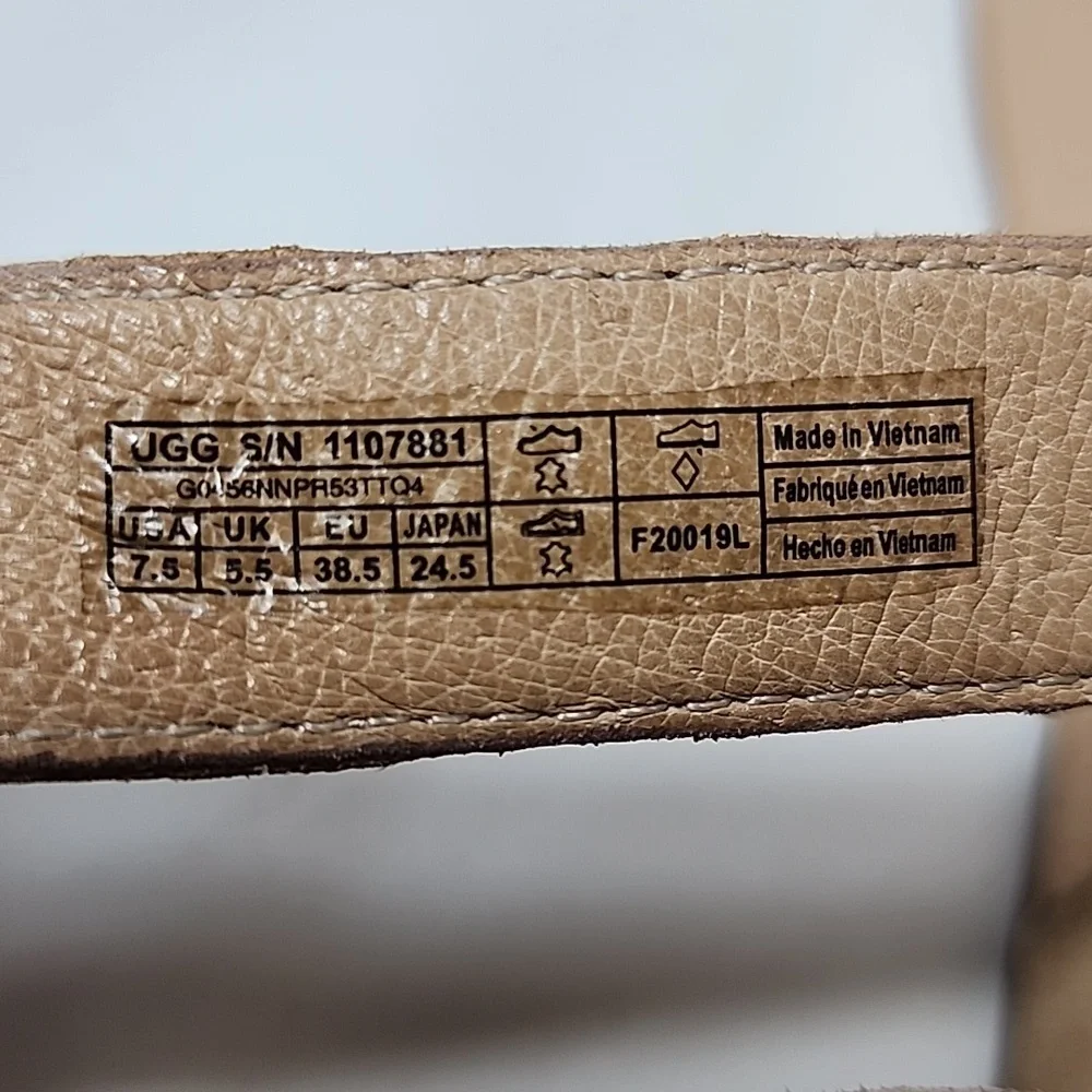UGG Australia Tan Marchella‎ Open Toe Suede Platform Sandals Size 7.5